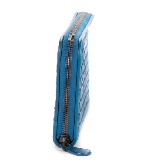 Bottega Veneta Zip Around Wallet en azul Cuero de becerro - Image 4