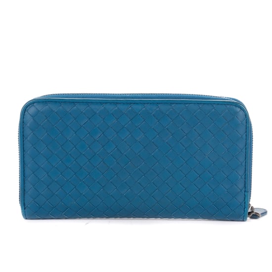 Bottega Veneta Zip Around Wallet en azul Cuero de becerro - Image 5
