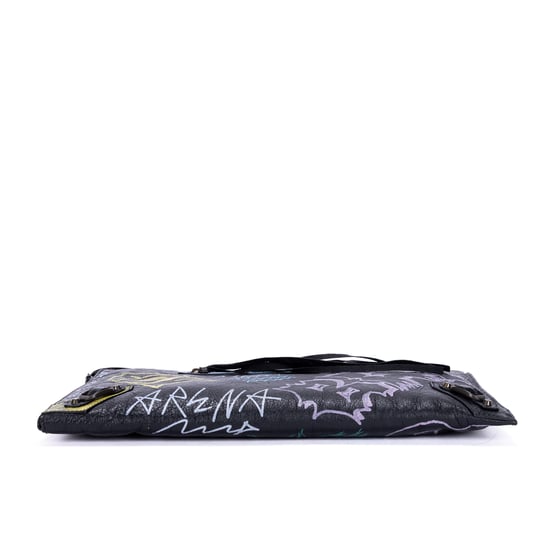 Balenciaga Graffiti Clutch en negro Cuero de becerro - Image 6