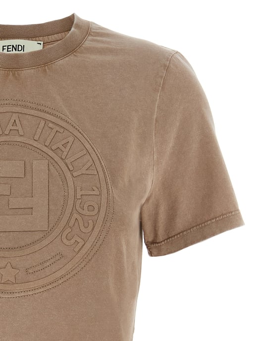 Camiseta de Algodón Marrón Fendi - Image 3