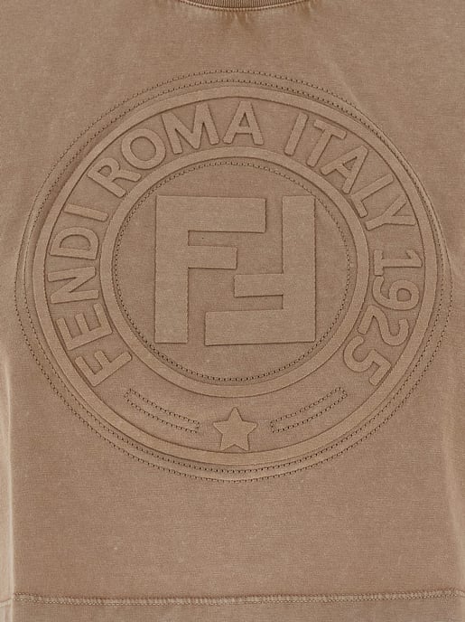 Camiseta de Algodón Marrón Fendi - Image 4