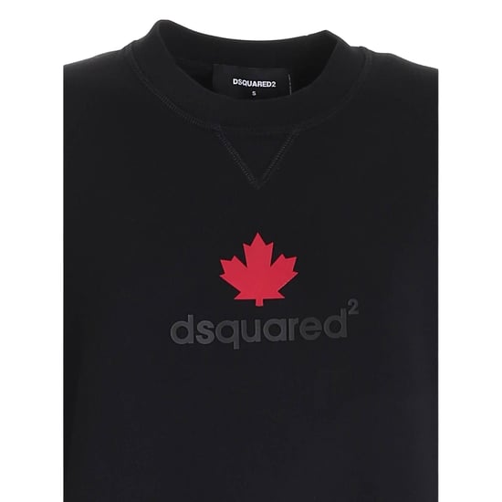 Suéter Negro Con El Logo De La Hoja De Arce De Dsquared2 - Image 3