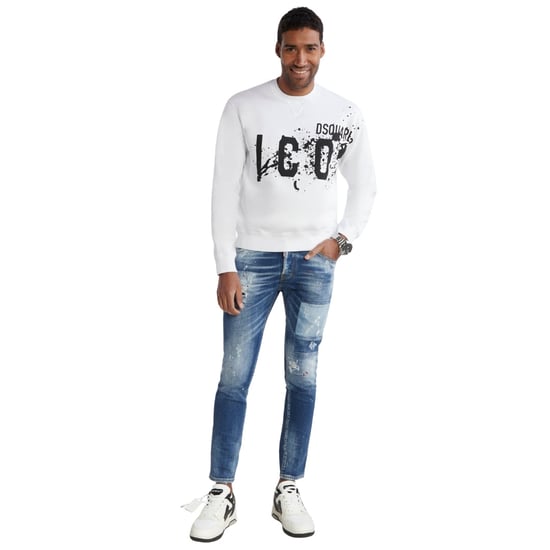 Sudadera Blanca De Cuello Redondo Con Estampado Icon Splash Cool Fit De Dsquared2 - Image 4