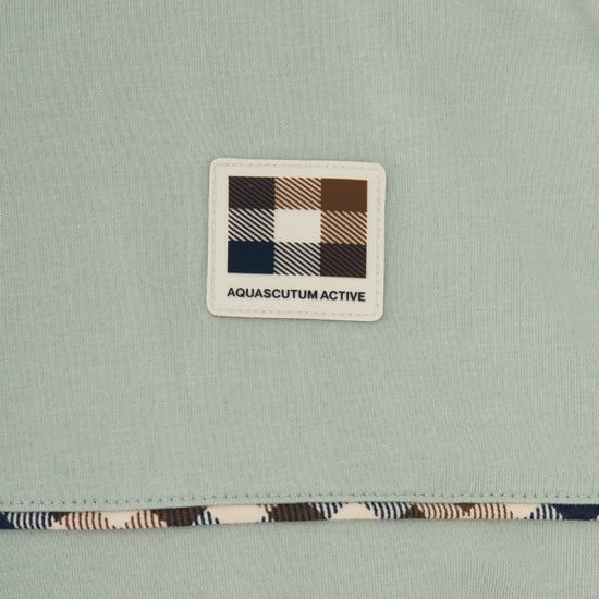 Camiseta Aquascutum Active Club Con Diseño De Ribete A Cuadros Color Verde Salvia Claro - Image 3