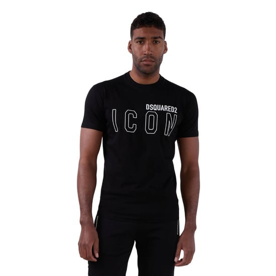 Camiseta Negra Con El Logotipo De Contorno Del Icono De Dsquared2 - Image 5