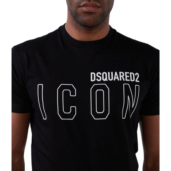 Camiseta Negra Con El Logotipo De Contorno Del Icono De Dsquared2 - Image 6