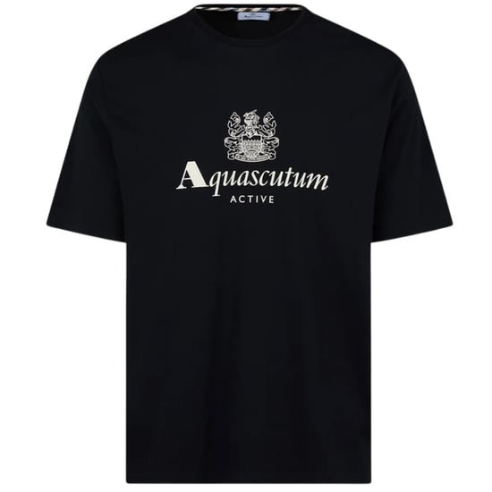 Camiseta Aquascutum Active Con Logo Grande, Color Negro - Image 1