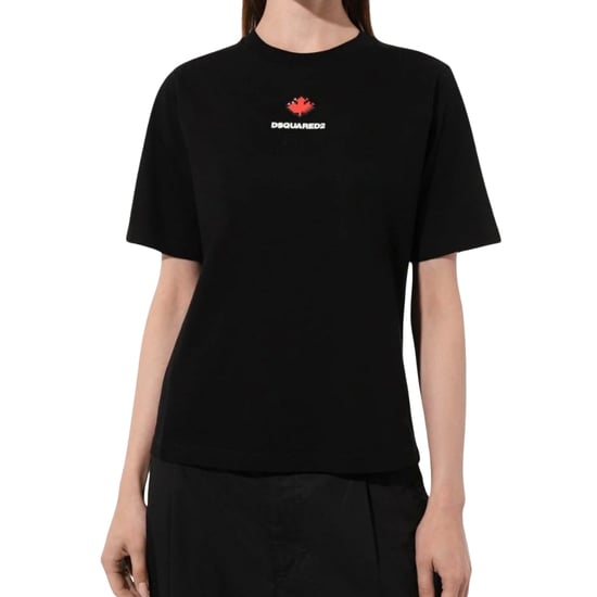 Camiseta Negra De Cuello Redondo Con Estampado Del Logo Pixel Leaf De Dsquared2 - Image 2