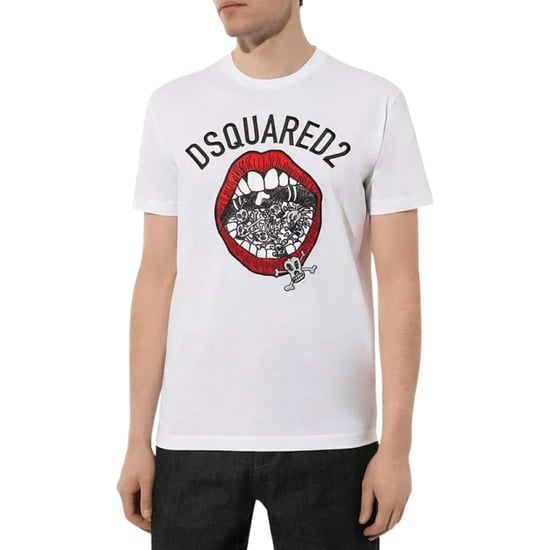 Camiseta Blanca Con Estampado De Boca De La Marca Dsquared2 - Image 2