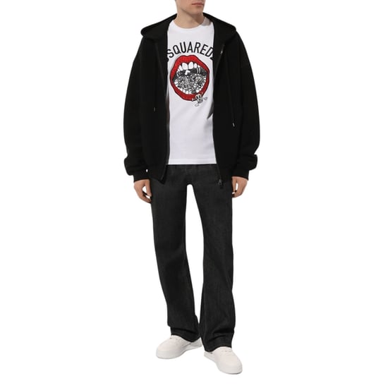Camiseta Blanca Con Estampado De Boca De La Marca Dsquared2 - Image 5