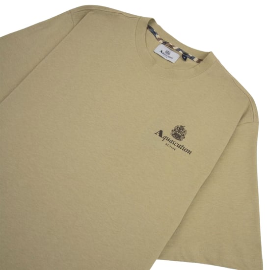Camiseta Aquascutum Active Con Logo Pequeño, Color Beige - Image 2