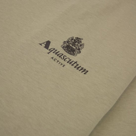 Camiseta Aquascutum Active Con Logo Pequeño, Color Beige - Image 3