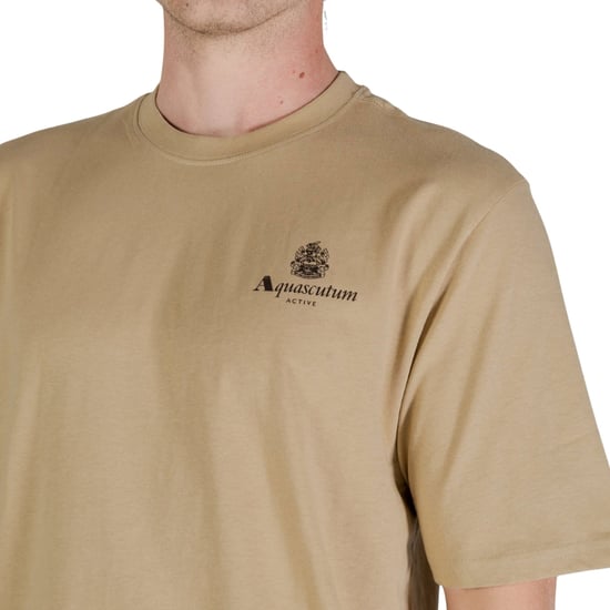 Camiseta Aquascutum Active Con Logo Pequeño, Color Beige - Image 6