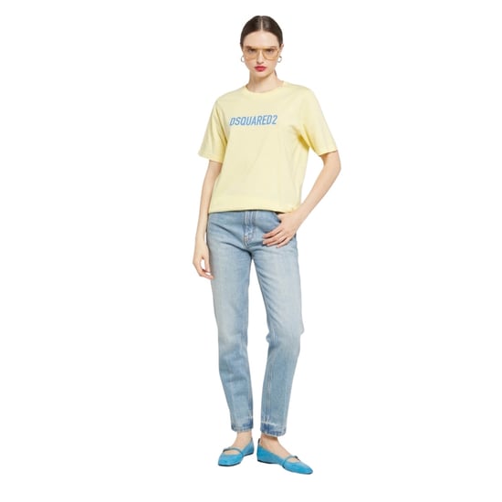 Camiseta Amarilla Dsquared2 Teñida Ecológicamente - Image 4