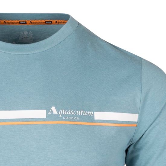 Camiseta Aquascutum Active Cotton Stripes Avio Blue - Image 3