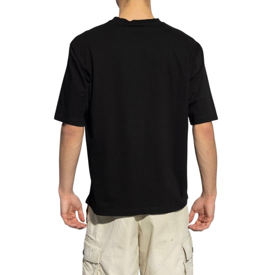 Camiseta Negra Holgada Con Estampado Rosa Borroso De Dsquared2 Icon - Image 3