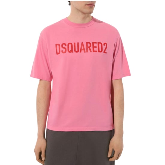 Camiseta Rosa De Corte Holgado Con Logo De La Marca Dsquared2 - Image 3