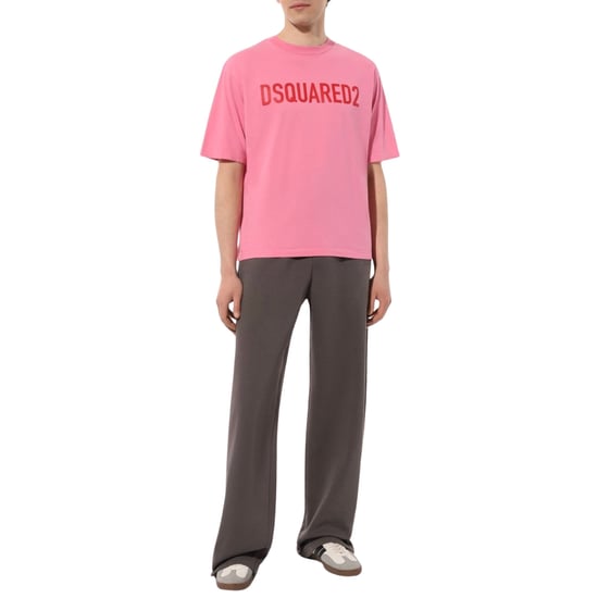 Camiseta Rosa De Corte Holgado Con Logo De La Marca Dsquared2 - Image 5