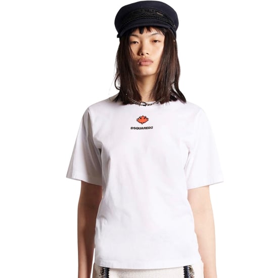 Camiseta Blanca De Cuello Redondo Con Estampado Del Logo Pixel Leaf De Dsquared2 - Image 4