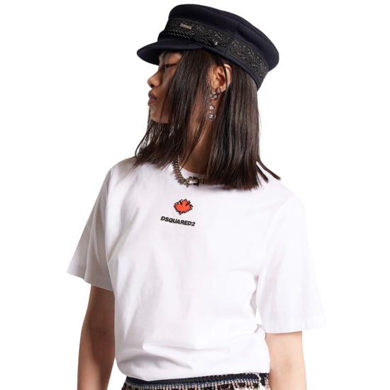 Camiseta Blanca De Cuello Redondo Con Estampado Del Logo Pixel Leaf De Dsquared2 - Image 5