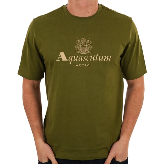 Camiseta Aquascutum Active Con Logo Grande Verde Militar - Image 1