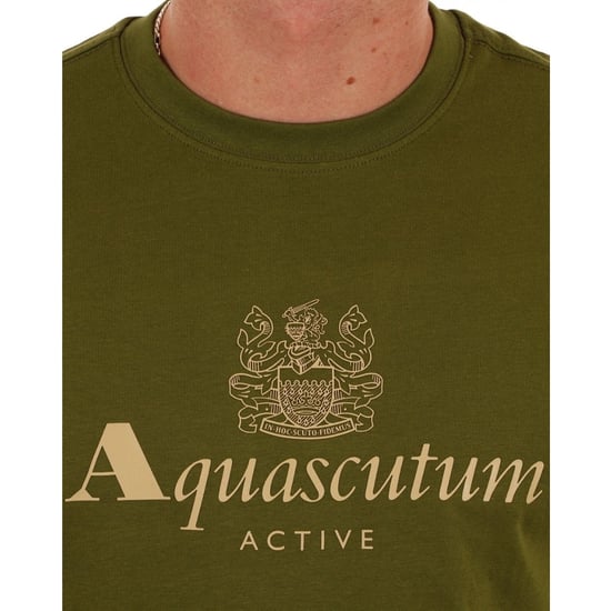 Camiseta Aquascutum Active Con Logo Grande Verde Militar - Image 2