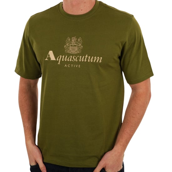 Camiseta Aquascutum Active Con Logo Grande Verde Militar - Image 3