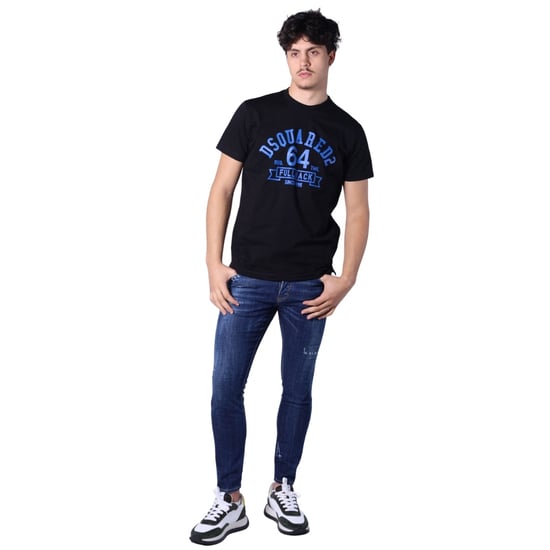Camiseta Negra Universitaria Dsquared2 Cigarette Fit - Image 4