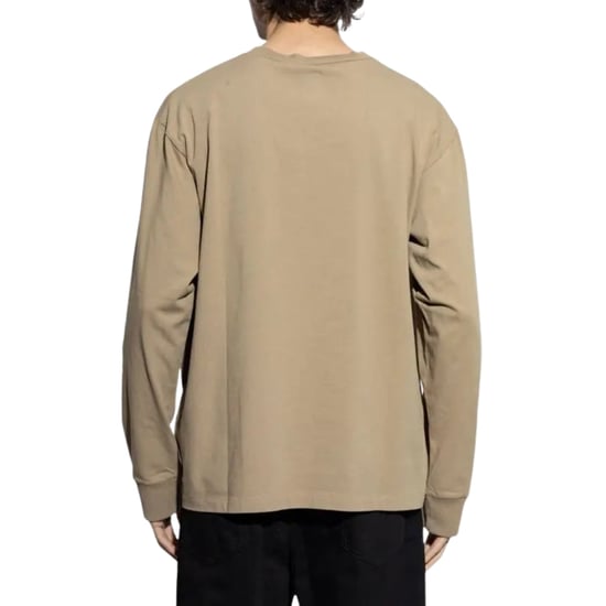 Camiseta De Manga Larga Caqui Dsquared2 Negra Con Logotipo Icónico Estirado - Image 3