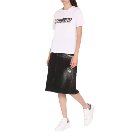 Camiseta Blanca De Cuello Redondo Con Estampado Del Logo De Dsquared2 - Image 3