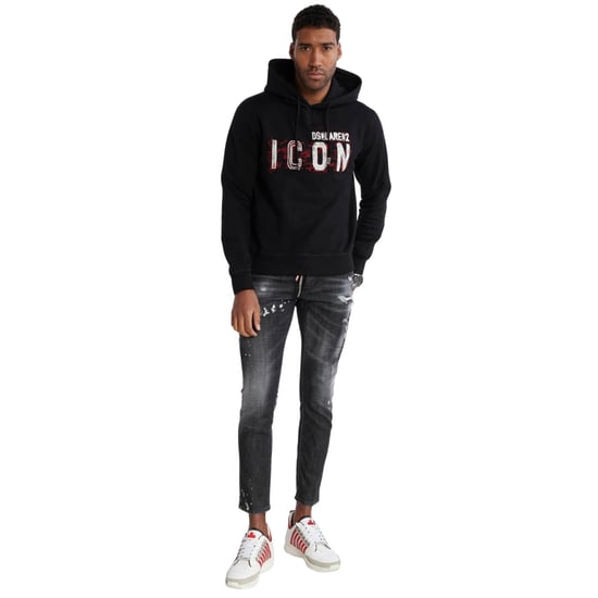 Sudadera Con Capucha Negra De Corte Ajustado Con El Logo De Dsquared2 Icon Scribble - Image 5