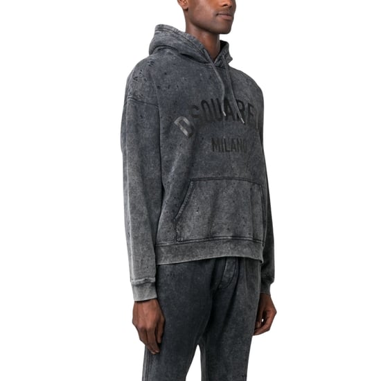 Sudadera Con Capucha Gris Dsquared2 Milano Con Aspecto Desgastado - Image 4