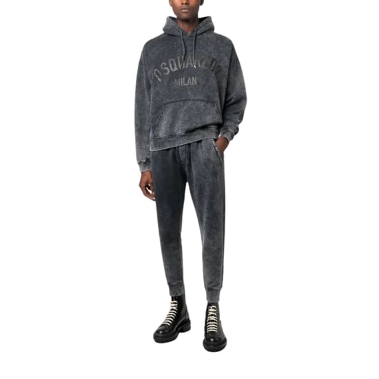 Sudadera Con Capucha Gris Dsquared2 Milano Con Aspecto Desgastado - Image 6