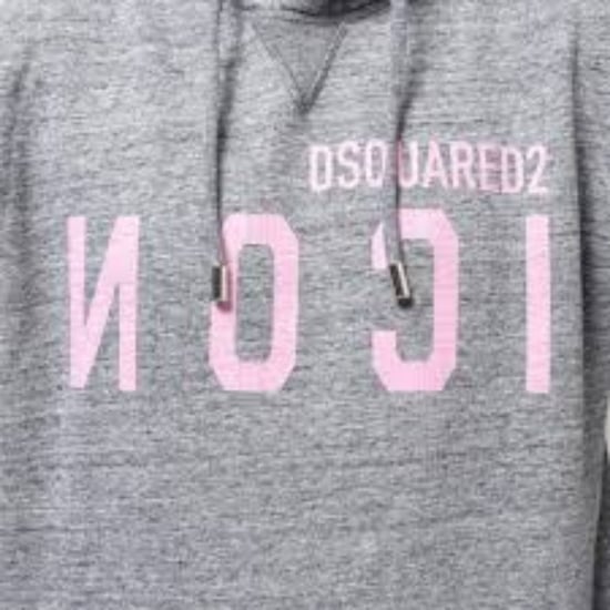 Sudadera Con Capucha Gris Con Logo Agrietado Y Icono Rosa De Dsquared2 - Image 6