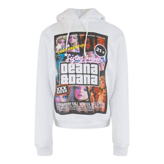 Sudadera Blanca Con Capucha De Deana Y Dana De Dsquared2 Sisters Power - Image 1