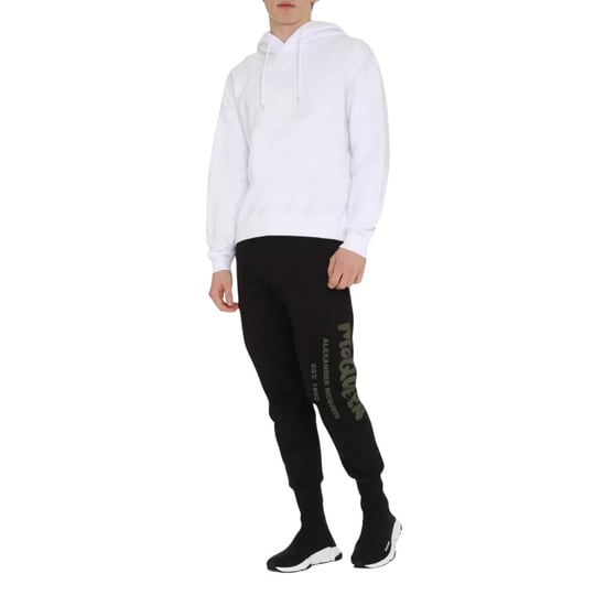 Sudadera Blanca Con Capucha Y Logo De Hoja De Arce Monocromático De Dsquared2 - Image 4
