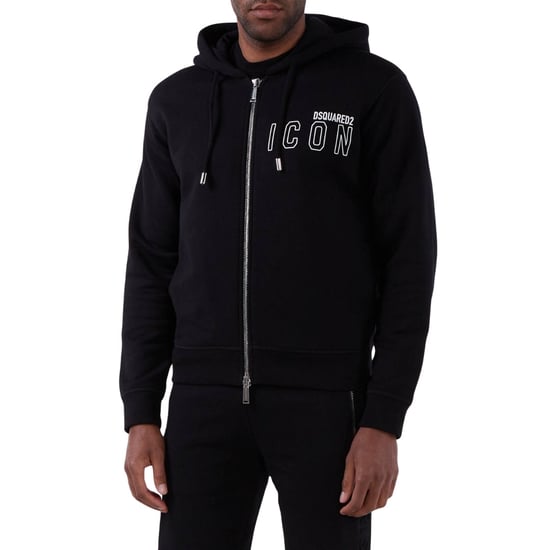 Sudadera Con Capucha Negra Con Cremallera Y Logo De Contorno De Icono De Dsquared2 - Image 4