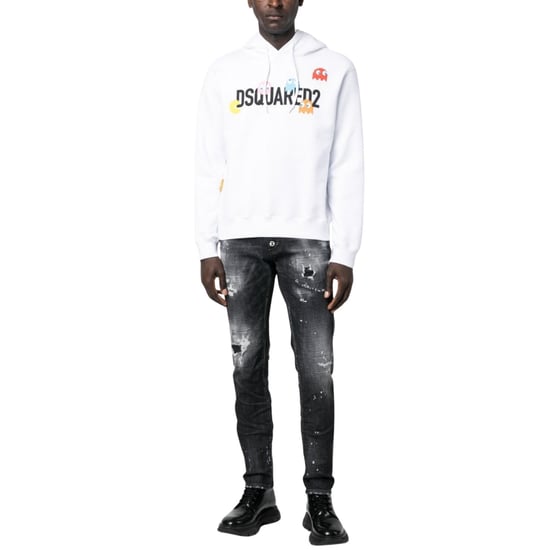 Sudadera Con Capucha Blanca Dsquared2 Pac-man Cool Fit - Image 5