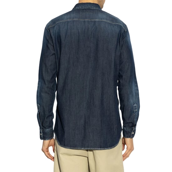Camisa Con Etiqueta De Lavado Oscuro Dsquared2 Azul Oscuro - Image 3