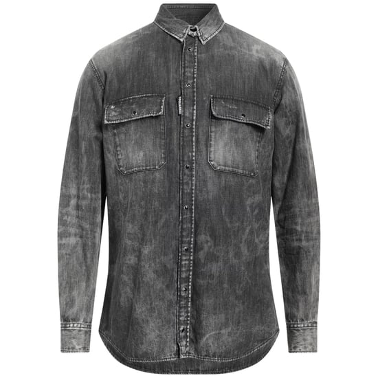 Camisa Vaquera Negra Descolorida De Corte Regular De Dsquared2 - Image 1