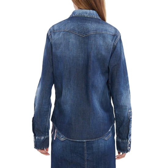 Camisa Vaquera Azul Oscuro Estilo Western Con Logo Invertido De Dsquared2 - Image 3