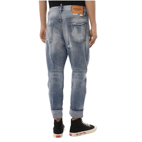 Vaqueros Azules De Corte Relajado Con Patchwork Desgastado De Dsquared2 - Image 3