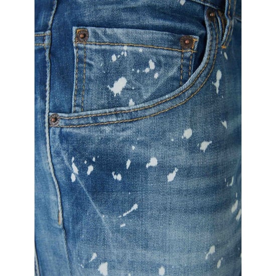 Jeans Dsquared2 Skater Con Efecto Desgastado Y Efecto Salpicado En Color Azul - Image 3