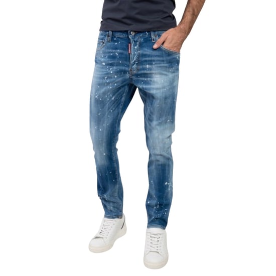 Jeans Dsquared2 Skater Con Efecto Desgastado Y Efecto Salpicado En Color Azul - Image 5
