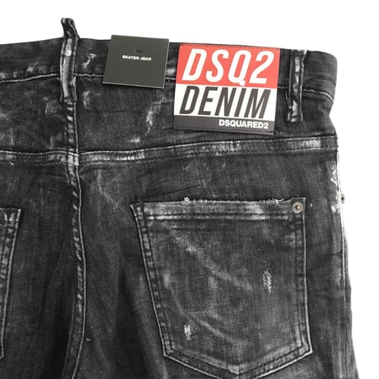 Jeans Negros Con Efecto De Pintura Desgastada Estilo Skater De Dsquared2 - Image 4