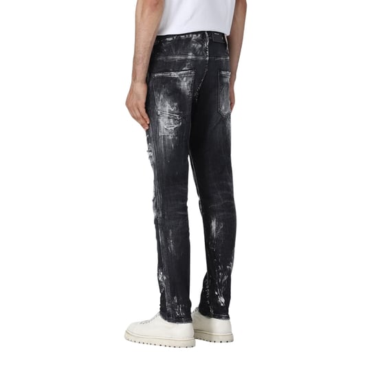 Jeans Negros Con Efecto De Pintura Desgastada Estilo Skater De Dsquared2 - Image 6