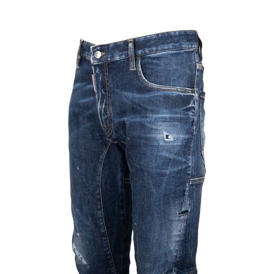 Dsquared2 Tidy Biker Jean Estilo Ligeramente Usado Jeans Azules - Image 3