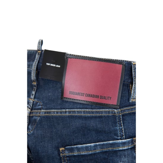 Dsquared2 Tidy Biker Jean Estilo Ligeramente Usado Jeans Azules - Image 4