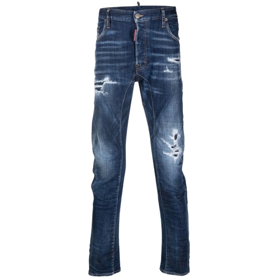 Dsquared2 Tikdy Biker Jean Jeans Azules Con Lavado Refuerzo Usado - Image 1