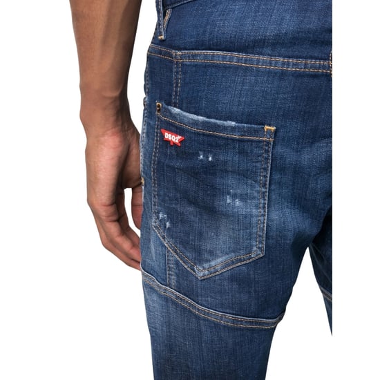 Dsquared2 Tikdy Biker Jean Jeans Azules Con Lavado Refuerzo Usado - Image 4